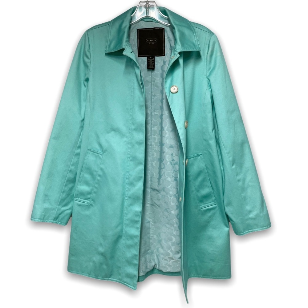Coach Trench Raincoat Size Small Light Mint
